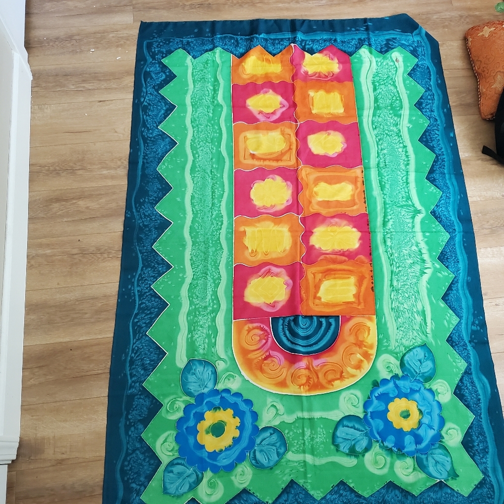 Indian Hand painted Women's Scarf Summer Sunscreen Beach Shawl Wrap 44x70in